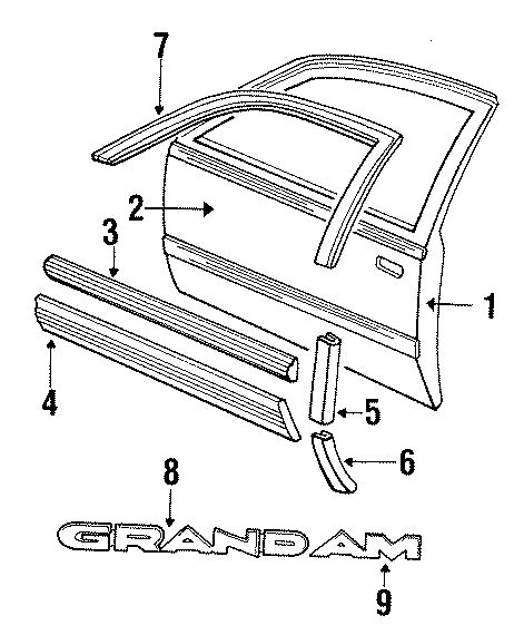 Pontiac Grand Am Door Sheet Metal, Moldings & Weatherstrips